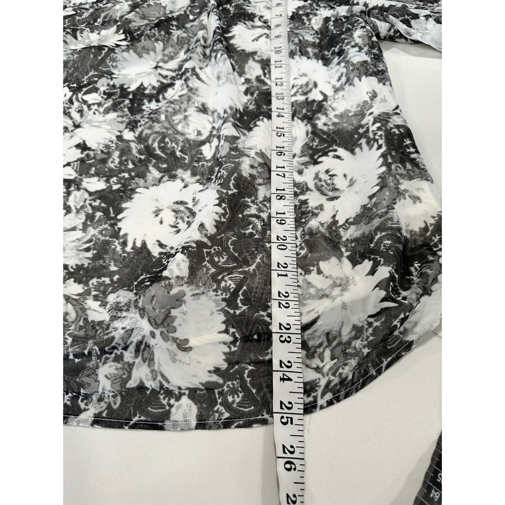 Talbots Women Floral Print Tie Neck Long Sleeve Blouse Top Size S - Picture 5 of 5